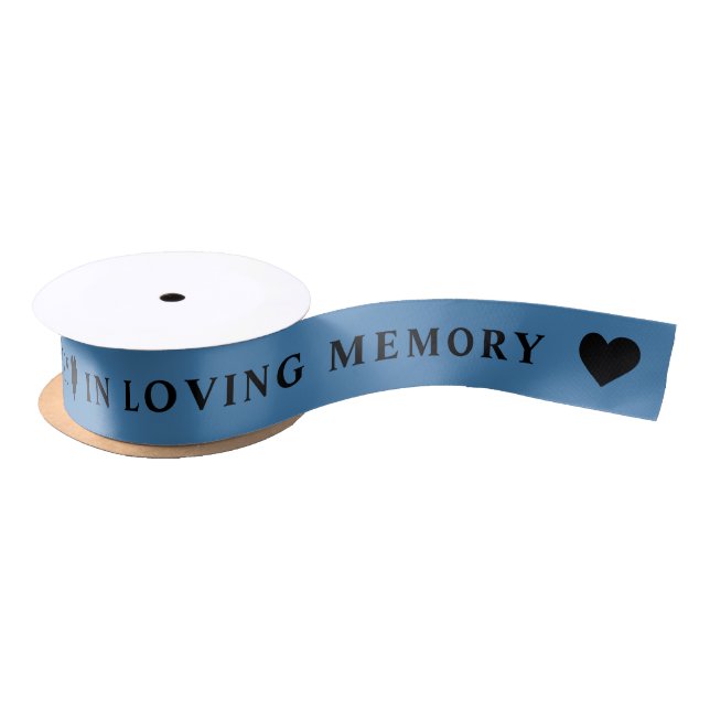 In Loving Memory | Steel Blue Ribbon Satin Ribbon (Spool)