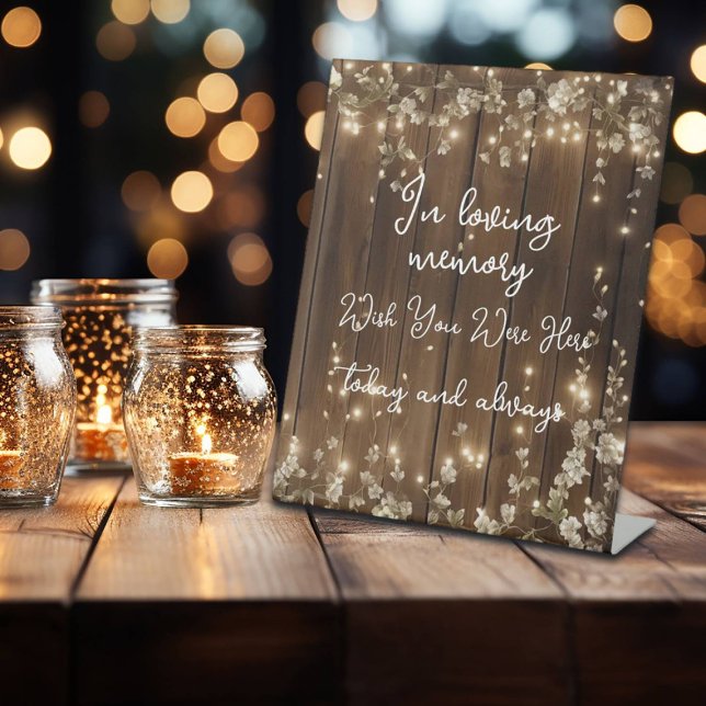In Loving Memory String Lights Wood Memorial Sign (Creator Uploaded)