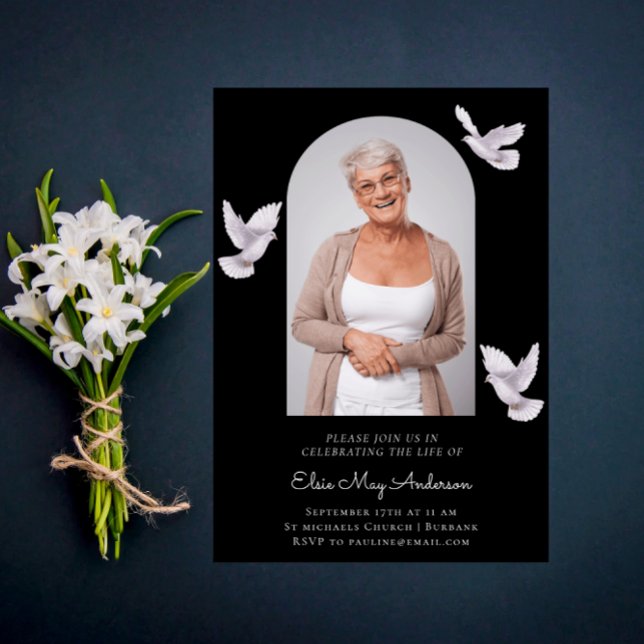 In loving memory stylish elegant photo invitation (Creator Uploaded)