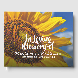 In Loving Memory   Sunflower Funeral Memorial Guest Book