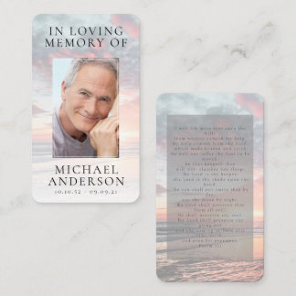 In Loving Memory Sunset Memorial Prayer Card