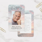 In Loving Memory Sunset Memorial Prayer Card