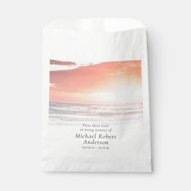 In Loving Memory Sunset Plant These Seeds Funeral  Favour Bag (Front)