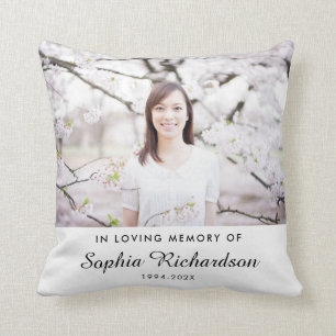 In Loving Memory Sympathy Memorial Photo Throw Pillow