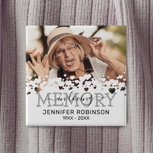 In Loving Memory Tribute Memorial 2 Inch Square Button (Creator Uploaded)