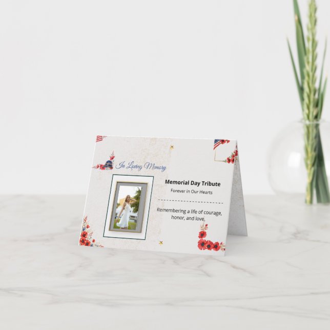 In Loving Memory Tribute Thank You Card (Front)