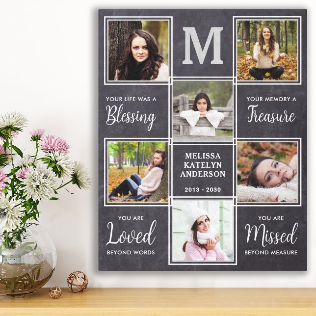 In Loving Memory Unique Photo Collage Memorial Canvas Print (Creator Uploaded)