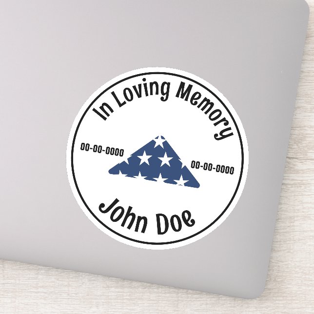 In Loving Memory Veteran Custom Cut Vinyl Sticker (Detail)