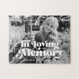 In Loving Memory Vintage Retro Memorial Photo Jigsaw Puzzle