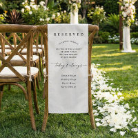 In Loving Memory Wedding Cloth Chair Sign Reserved