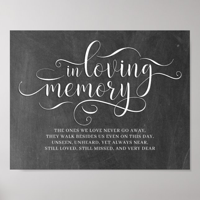 In Loving Memory Wedding Memorial Sign (Front)