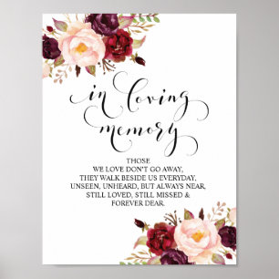 In loving memory Wedding Memorial Table Sign
