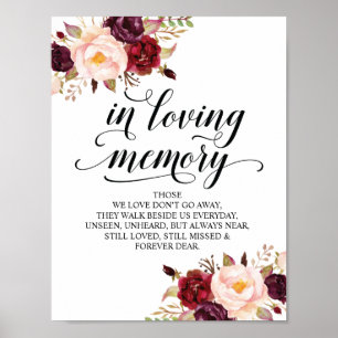 In loving memory Wedding Memorial Table Sign v12