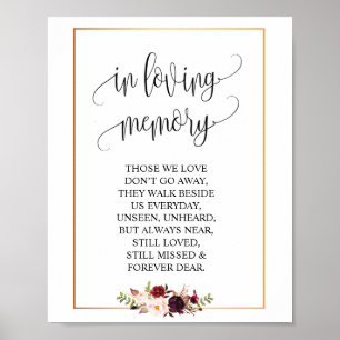 In loving memory Wedding Memorial Table Sign v3