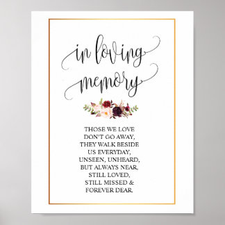 In loving memory Wedding Memorial Table Sign v4