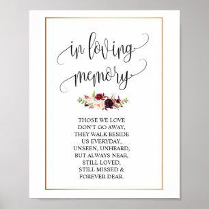 In loving memory Wedding Memorial Table Sign v4