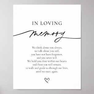 In Loving Memory Wedding Memory Table Sign