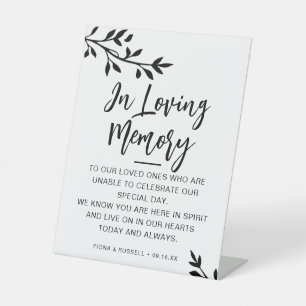 In Loving Memory Wedding Personalized Pedestal Sign