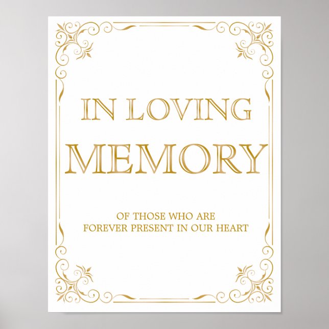 In Loving Memory Wedding Sign | Gatsby Art Deco (Front)