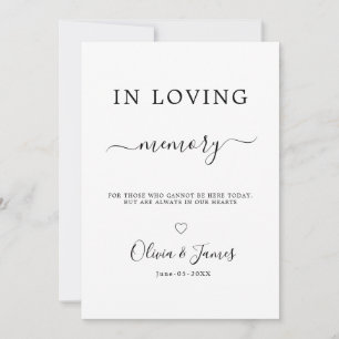 In Loving Memory Wedding Sign Template with Rose,