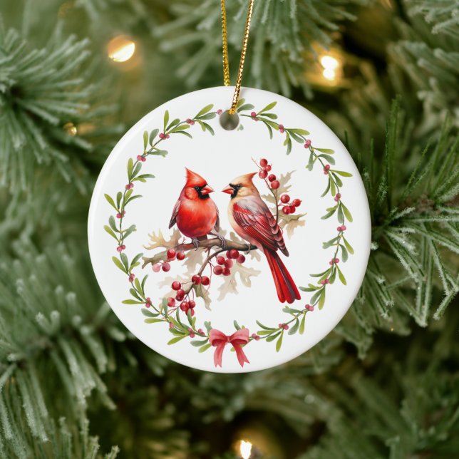 In Loving Memory - When Cardinals Appear  Ceramic Ornament (Tree)