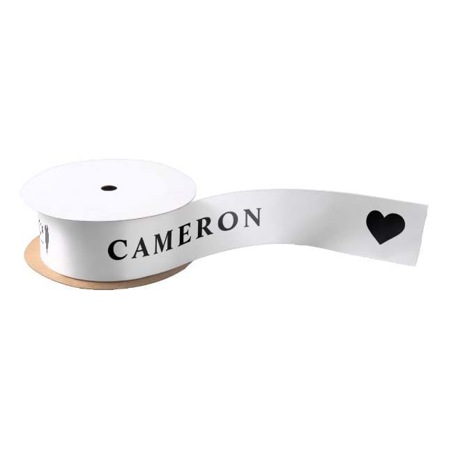 In Loving Memory | White Ribbon with Name Satin Ribbon (Spool)