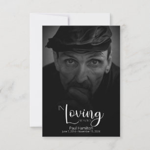 In Loving Memory White Script Thank You Card