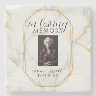 In Loving Memory with Photo   marble  Stone Coaster