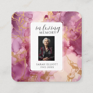 In Loving Memory with Photo Personal Square Business Card