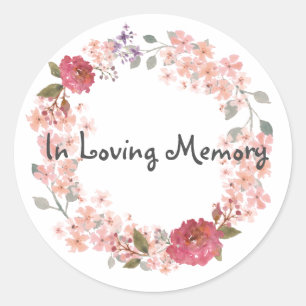 In Loving Memory Wreath Classic Round Sticker