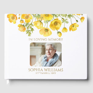 In Loving Memory Yellow Wildflowers Guest Book
