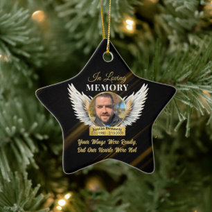In Loving Memory Your Wings Were Ready Photo Ceramic Ornament