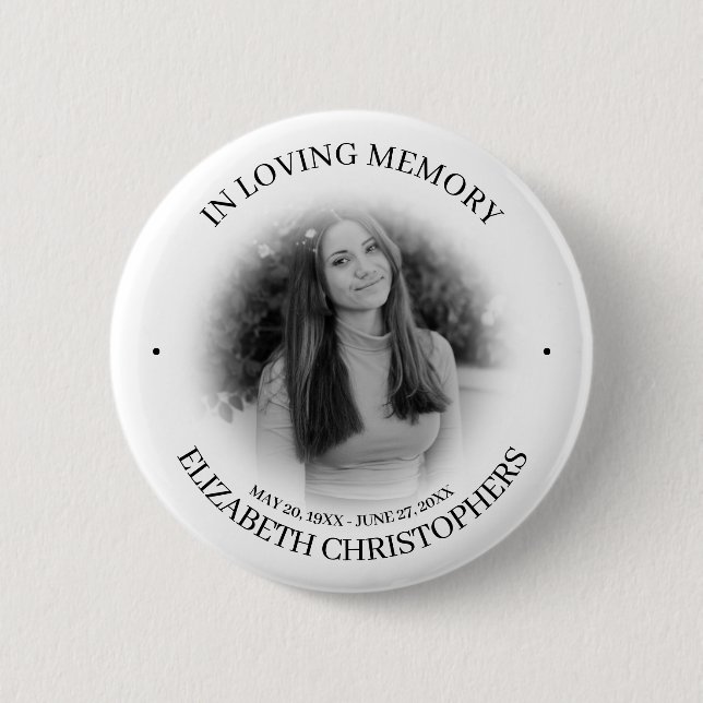 In Loving MemoryCustom Photo Memorial 2 Inch Round Button (Front)
