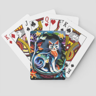 In many cultures, cats are believed to have magica playing cards