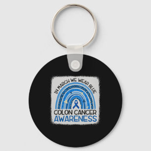 In March Blue Ribbon Colon Cancer Awareness Month Keychain