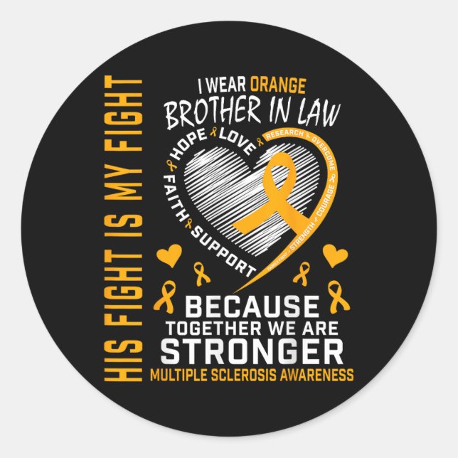 In March We Wear Orange Brother In Law Multiple Sc Classic Round Sticker (Front)