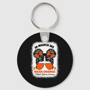 In March We Wear Orange Ms Multiple Sclerosis Awar Keychain