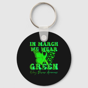In march wear green kidney disease awareness keychain