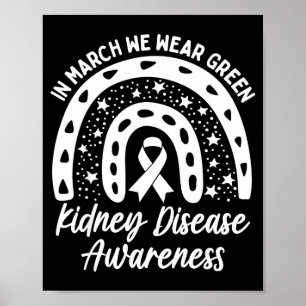 In march wear green kidney disease awareness month poster