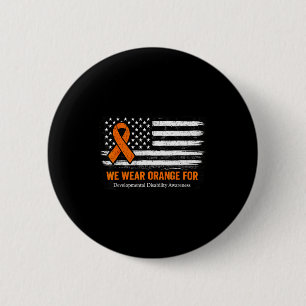 In march wear orange developmental disability 2 inch round button