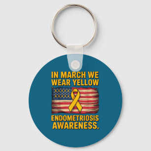 In march wear yellow endometriosis awareness month keychain