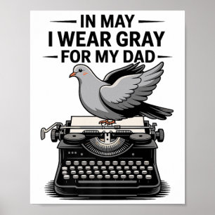 In May I Wear Grey Ribbon Brain Tumour Awareness A Poster