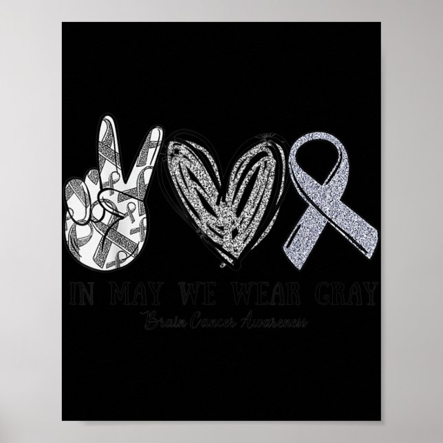 In May We Wear Gray Brain Cancer Awareness Month  Poster (Front)