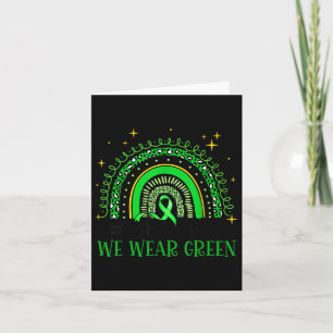In May We Wear Green Boho Rainbow Mental Health Aw Card