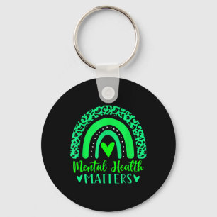In May We Wear Green For Mental Health Awareness R Keychain
