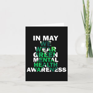 In May We Wear Green Mental Health Awareness Month Card