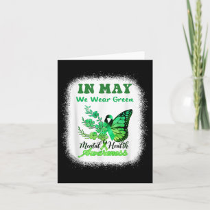 In May We Wear Green Mental Health Awareness Month Card