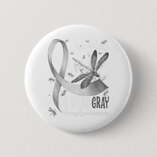 In May We Wear Grey Brain Cancer Awareness 2 Inch Round Button
