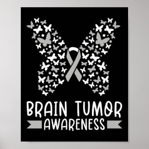 In May We Wear Grey Brain Cancer Tumour Awareness Poster