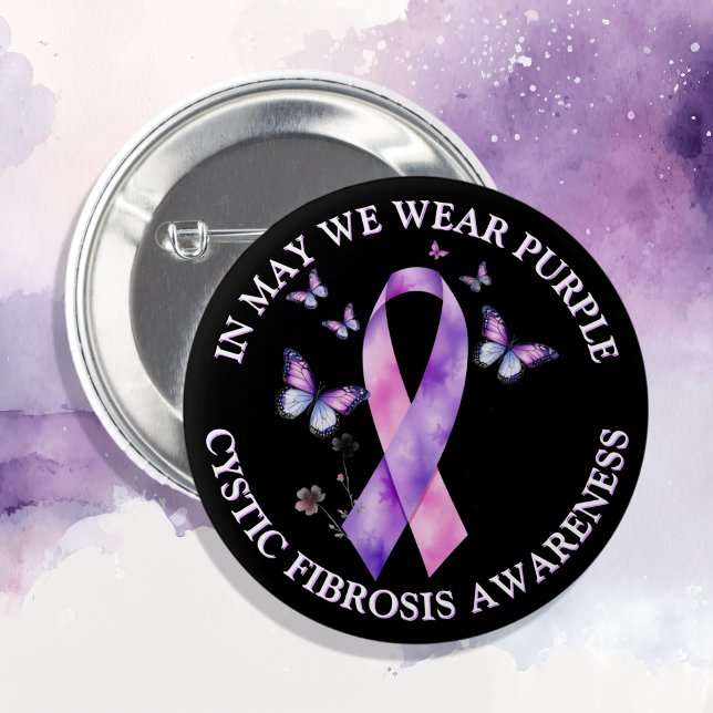 In May We Wear Purple | Cystic Fibrosis Awareness 2 Inch Round Button (Creator Uploaded)